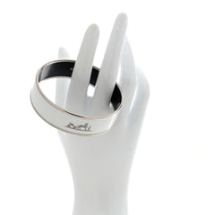 Enamel Printed Wide Caleche Bracelet White
