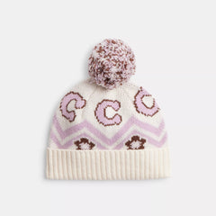 Coach Outlet Fair Isle Print Knit Beanie