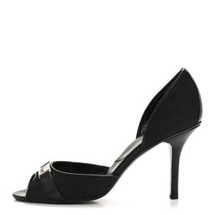 Canvas Monogram Sandals 37.5 Black