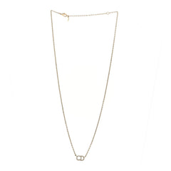 Metal Crystal CD Necklace Gold