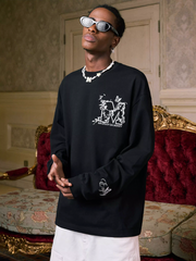 MEDM Big M Butterfly Vine Embroidered Long Sleeve Tee