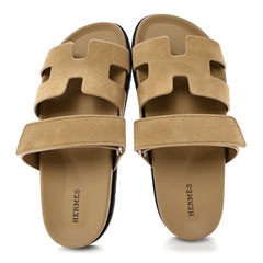 Suede Goatskin Womens Chypre Sandals 39 Beige Lin