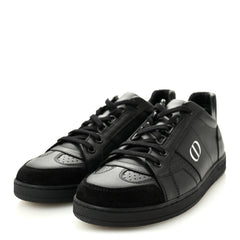 Calfskin Suede Logo Sneakers 38 Black