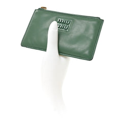 Soft Calf Softy Envelope Zip Card Holder Salvia