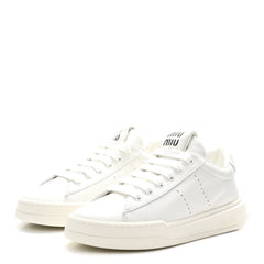 Calfskin Womens Low Top Sneakers 6.5 White
