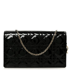 Patent Cannage Lady Dior Convertible Clutch Black