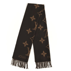 Cashmere Monogram Reykjavik Scarf Dark Brown