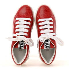 Crackled Goatskin Crystal Sneakers 39 Rosso