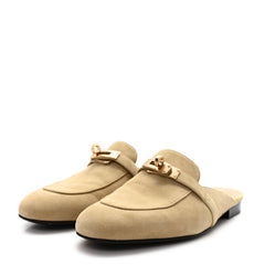 Suede Goatskin Oz Mules 37 Beige Sable