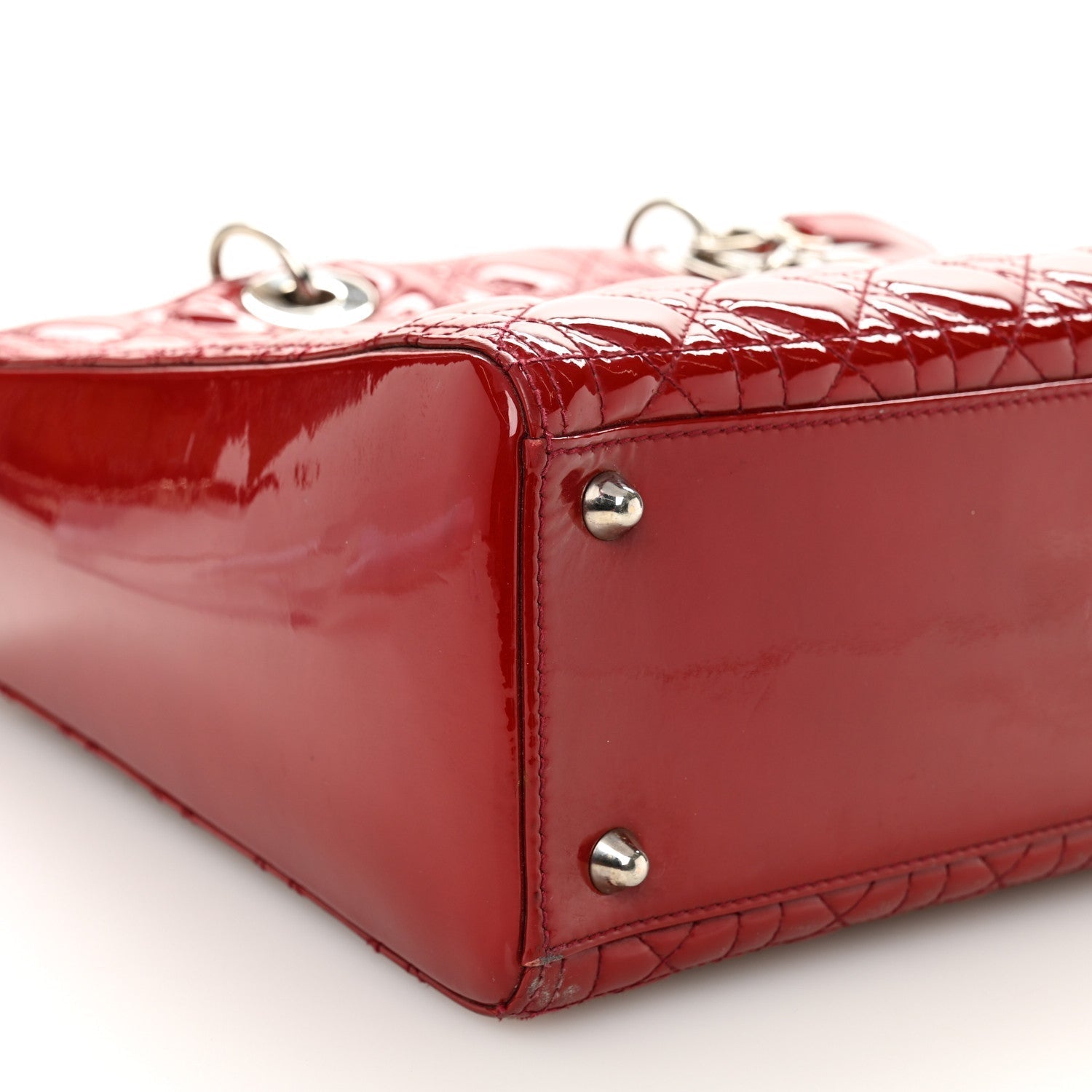 Patent Cannage Large Lady Dior Red