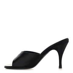 Satin Logo Sandals 38 Black