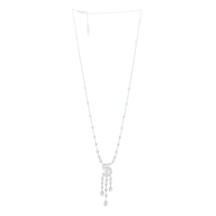 18K White Gold Diamond Eternal No 5 Drop Necklace