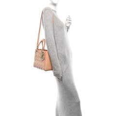 Patent Cannage Medium Lady Dior Rose Clair