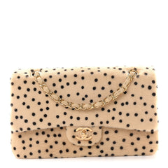 Pony Hair Cheetah Printed Creative Fabrics Flap Light Beige Black
