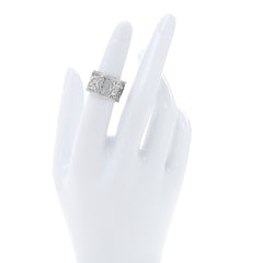 18K White Gold Diamond Camellia Ajoure Band Ring 51 5.75