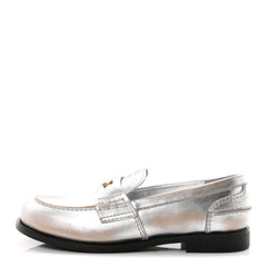 Vitello Deco Penny Loafer 39 Argento