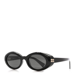 Acetate Oval Reverie Sunglasses SMU B09 Black