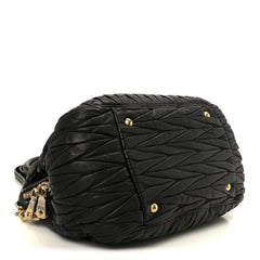 Nappa Matelasse Top Handle Black