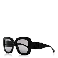 Acetate Calfskin Polarized Square Sunglasses 5474-Q Black