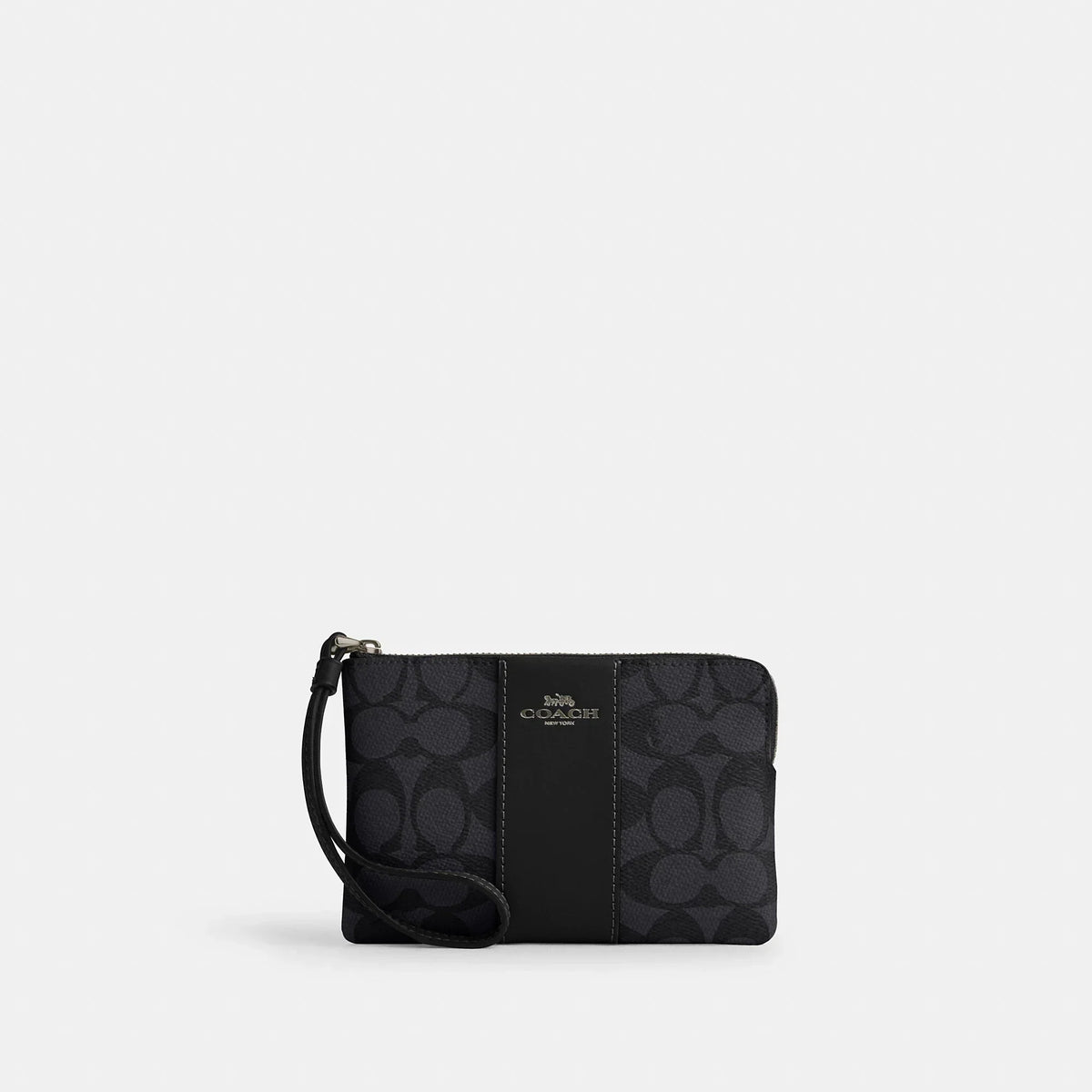 Coach Outlet Corner Zip Wristlet In Signature Canvas With Stripe