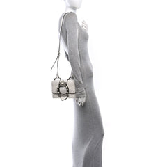 Goatskin Madras Soft Calf Crystal Embellished Shoulder Bag Bianco