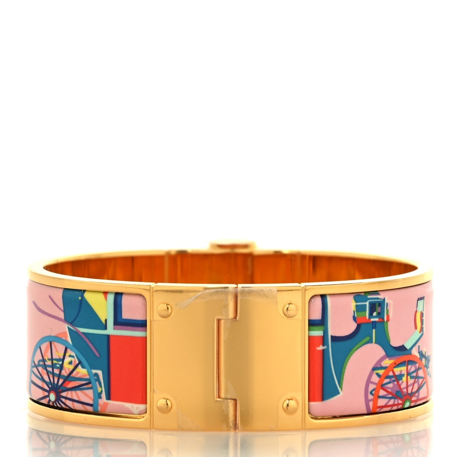 Enamel Printed Wide Hinged Bracelet S