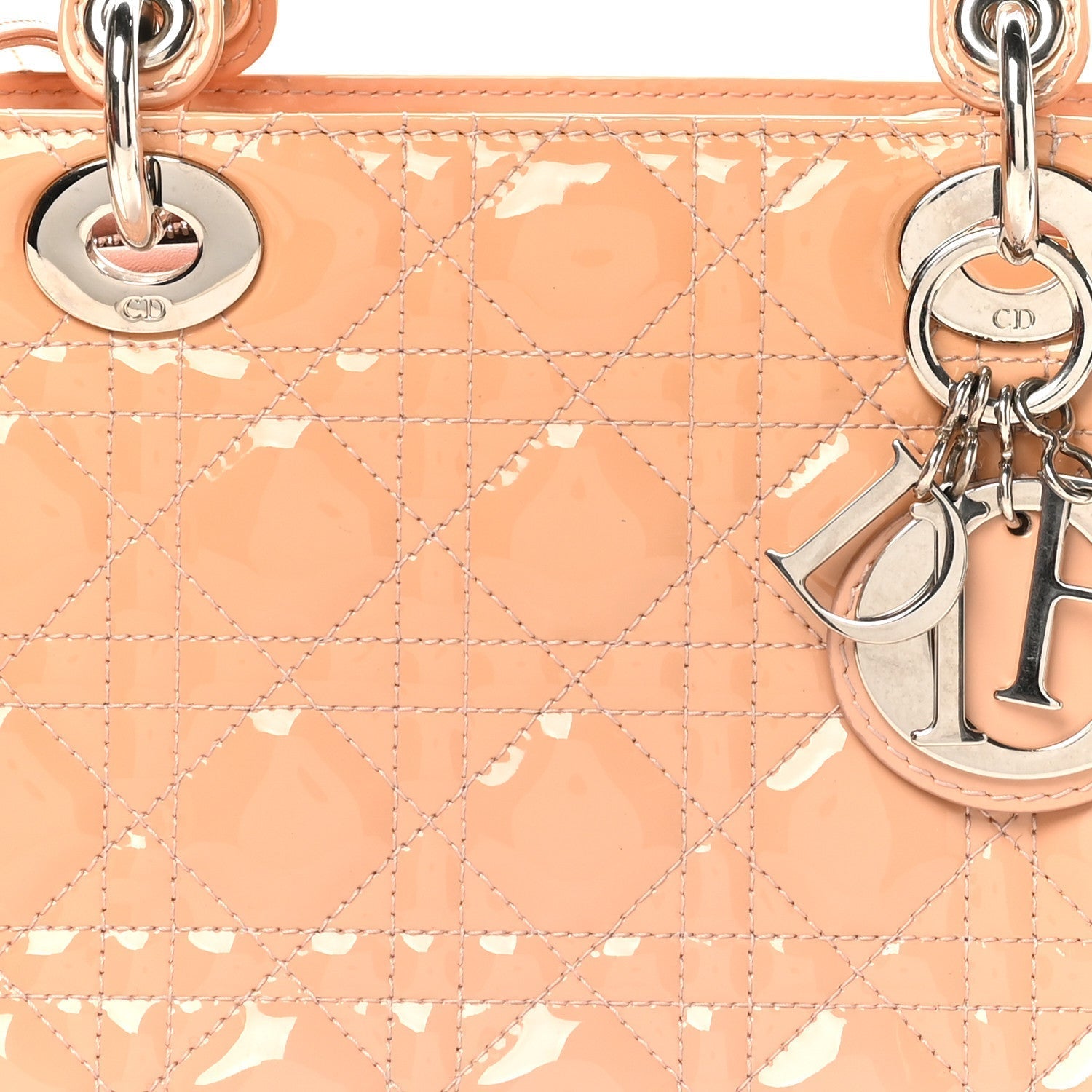 Patent Cannage Medium Lady Dior Rose Clair