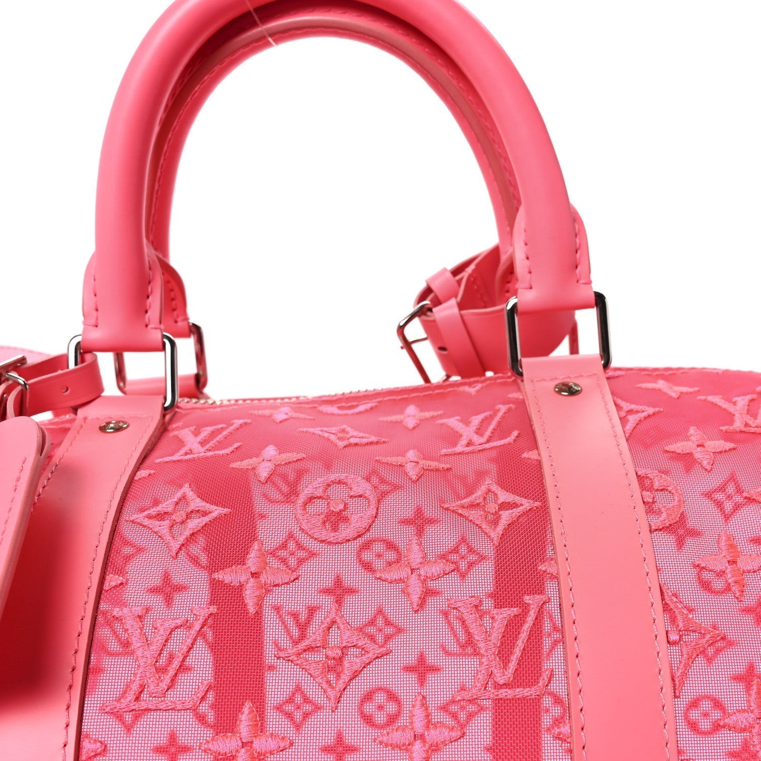 Monogram Fluo See Through Keepall Bandouliere 50 Rose