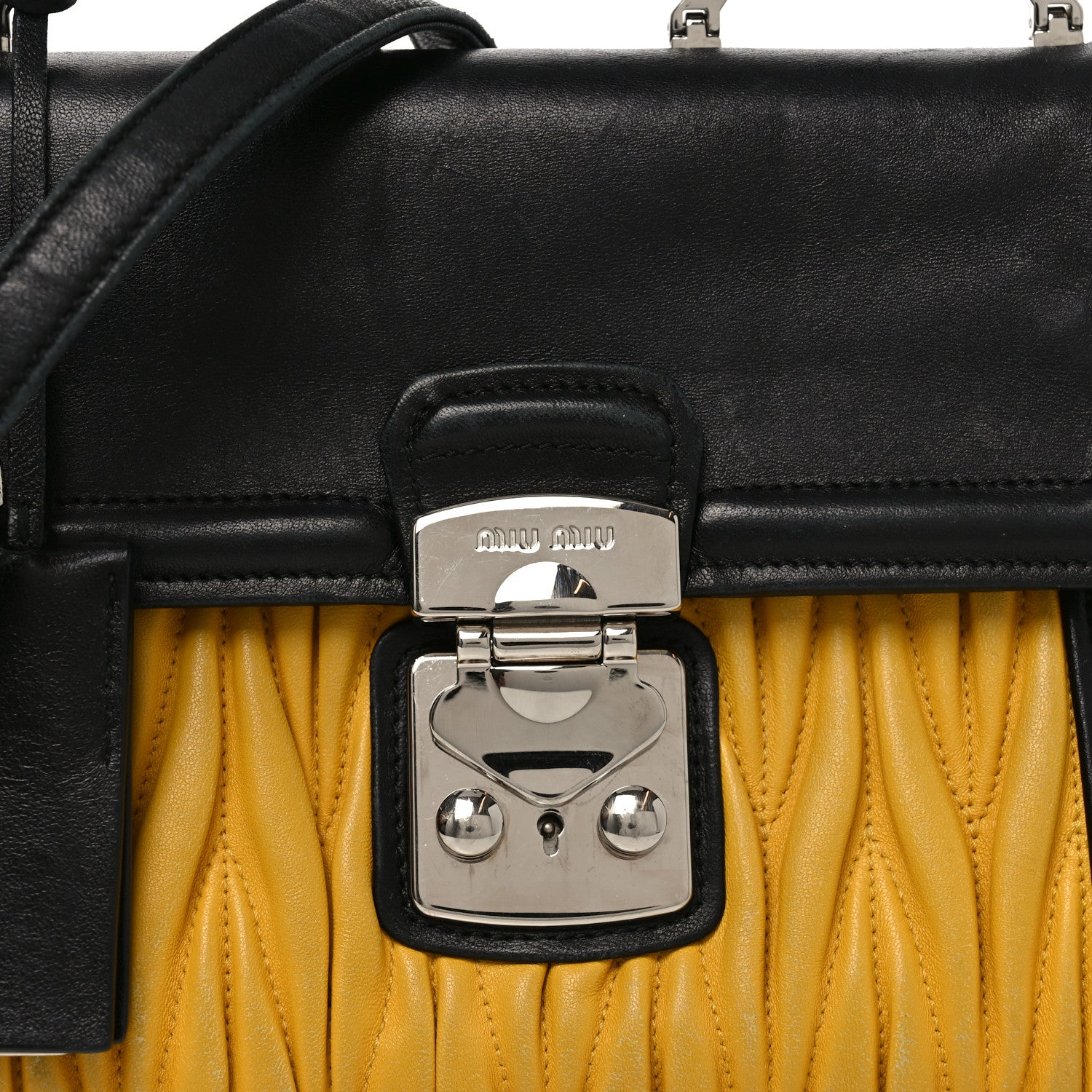 Nappa Matelasse Top Handle Bag Black Soleil