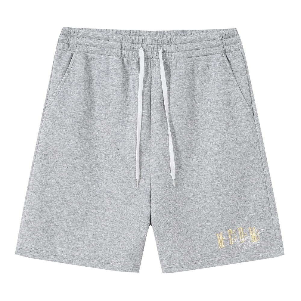 MEDM Color Basic Versatile Logo Embroidered Loose Shorts Trendy Men's and Women's Simple Drawstring Casual Pants Summer