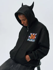 MEDM Angel & Devil Horns Zip-Up Hoodie