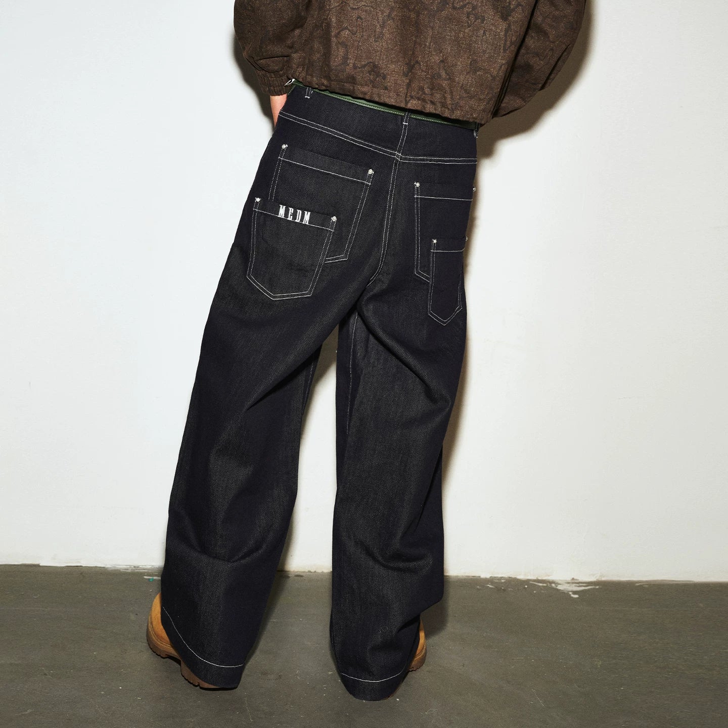 MEDM casual straight tube stiff vintage casual jeans spring American street versatile loose workwear pants men