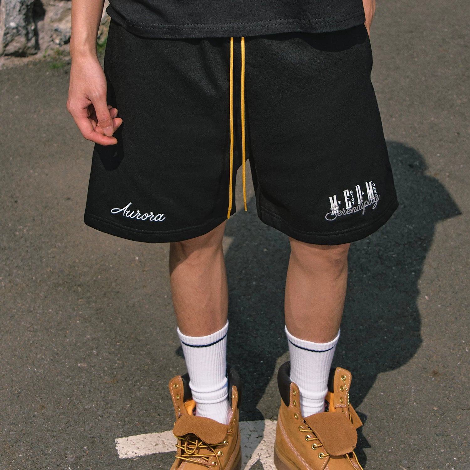 MEDM26SS 3D Embroidery Basic Set Shorts Summer American Retro Quarter Pants Men's Straight Casual Pants Trendy