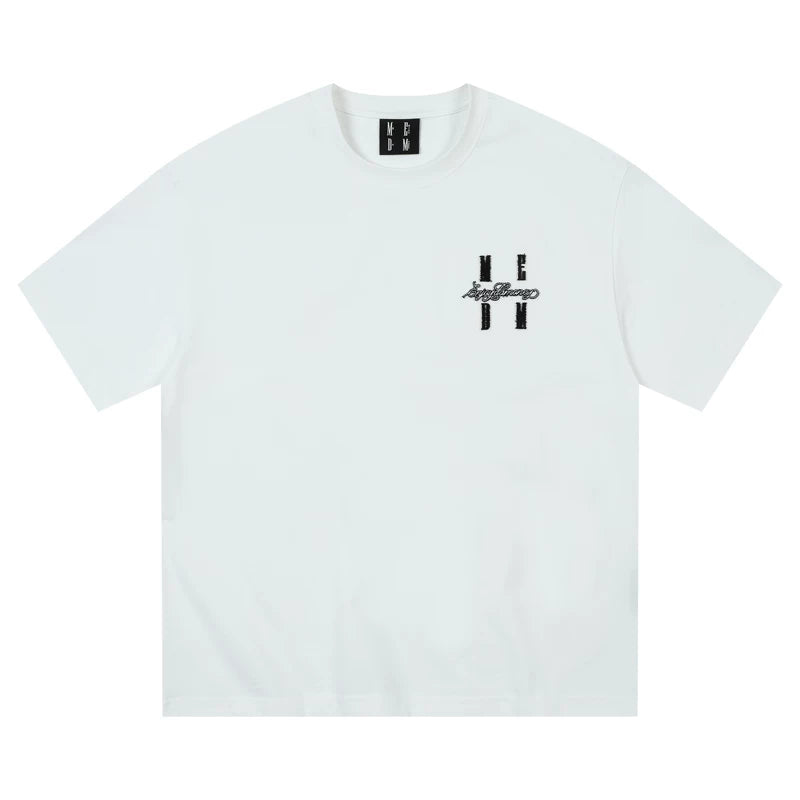 MEDM26SS basic logo toothbrush embroidered short sleeved men's summer American high street T-shirt women's trendy brand casual T-shirt
