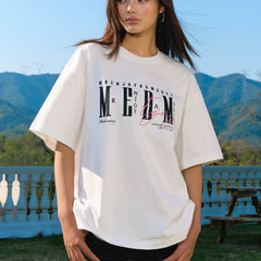 MEDM26SS basic logo layout short sleeved men's retro American casual round neck top women's trendy brand summer T-shirt