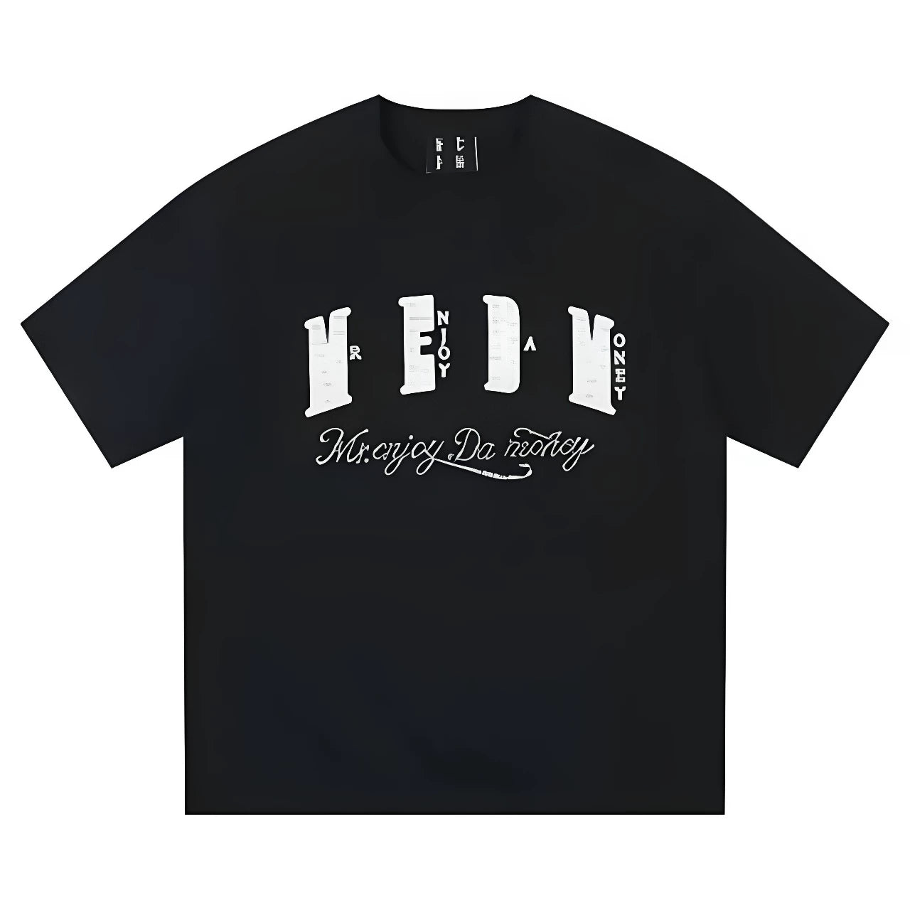 Luzhuo Same Style MEDM Small Fragrance Patch Cloth Pearl Letter Short Sleeve T-shirt Men's and Women's American Loose Couple Top T