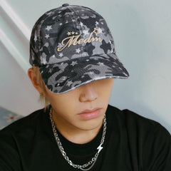 MEDM letter logo embroidered camouflage sun protection baseball cap summer new style American retro casual duckbill cap for men and women