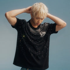 MEDM Starry Sky Gradient Hot Diamond Logo Casual Round Neck Short Sleeve 26 Summer New Style Trendy Loose and Relaxing T-shirt