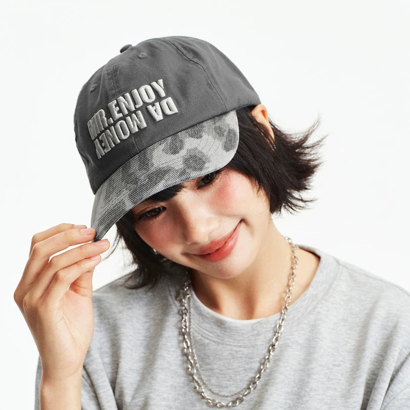 MEDM leopard print casual print spliced daily duckbill cap for men and women, new hat with three-dimensional embroidery baseball cap in front
