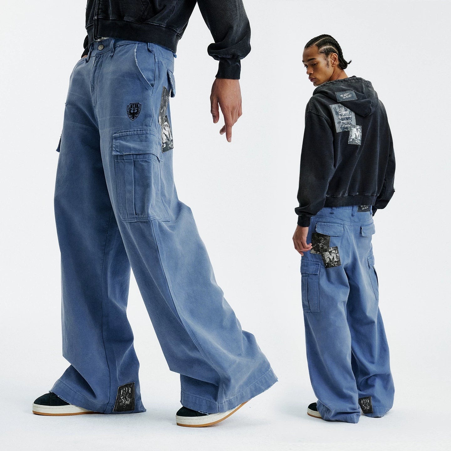 MEDM Classic Angel Made Old Patchwork Casual Straight Pants Spring and Autumn American Street Men's and Women's Work Clothes Floor Pants