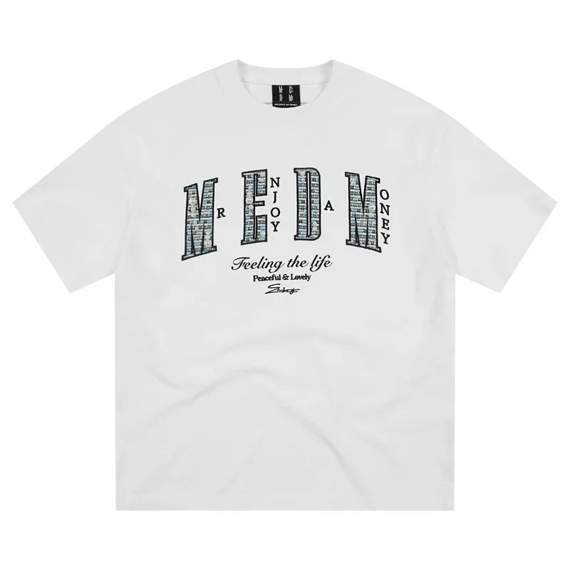 MEDM Patch Embroidered Pearl Tee