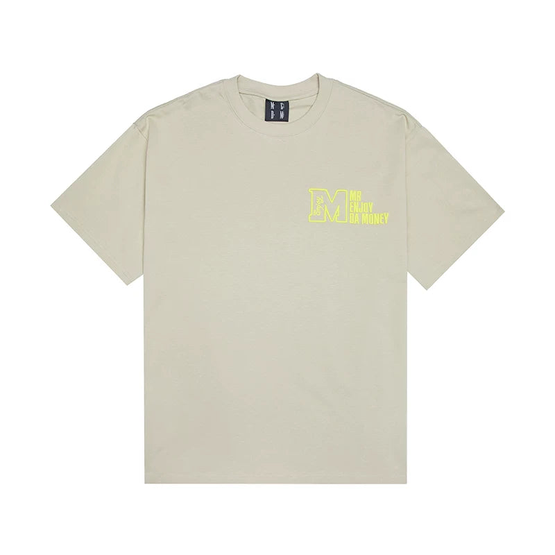 MEDM Trendy Brand Basic Short sleeved T-shirt Unisex Summer American Loose Vintage 5/ Sleeve T-shirt