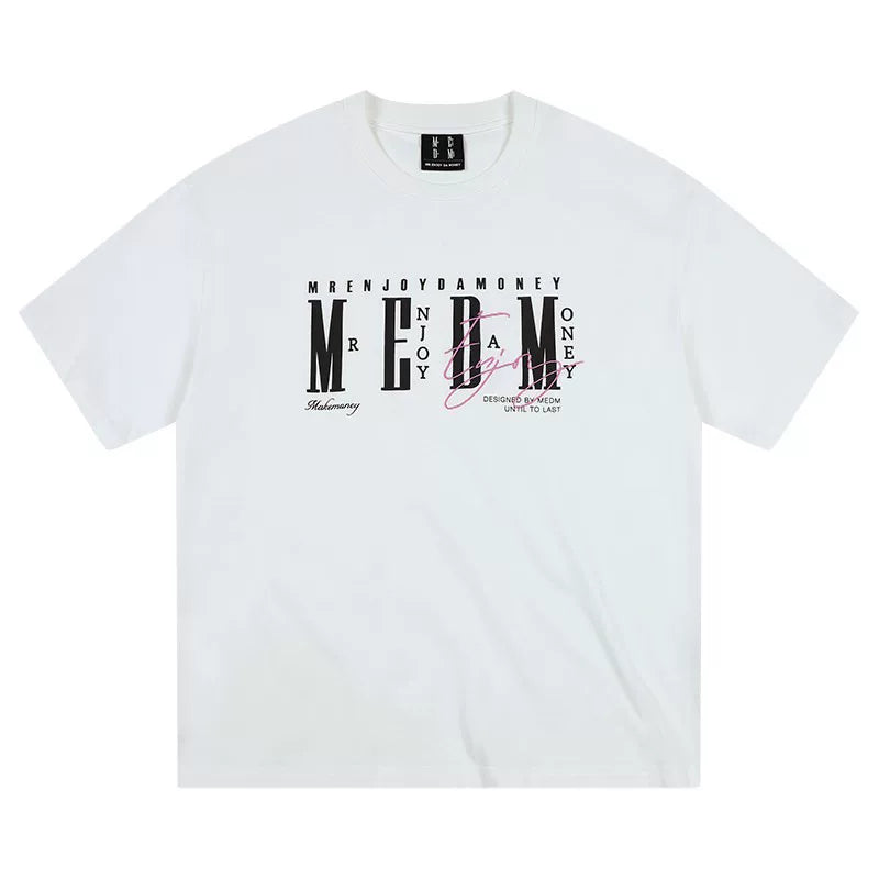 MEDM26SS basic logo layout short sleeved men's retro American casual round neck top women's trendy brand summer T-shirt