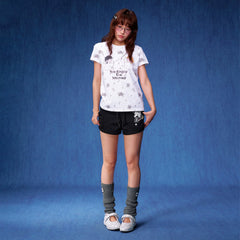 MEDM Cute Graffiti Keychain Heavy Fabric Ultra Short Pants Street Spicy Girl Style Basic Versatile Casual Pants Women
