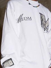 MEDM Fashion Brand Snake Pattern Collar Letter Top China-Chic Round Neck Long Sleeve T-shirt Men's Autumn American Hip Hop Couple