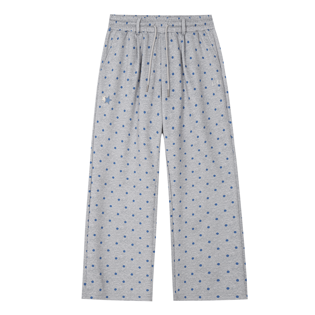 MEDM Wave Dot Star Sticker Leather Cool Air Layer Casual Bathroom Pants High Waist Wide Legs Loose Drawstring Straight Leg Pants Trendy