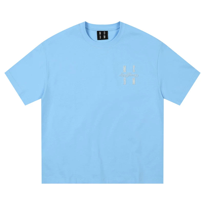 MEDM26SS basic logo toothbrush embroidered short sleeved men's summer American high street T-shirt women's trendy brand casual T-shirt