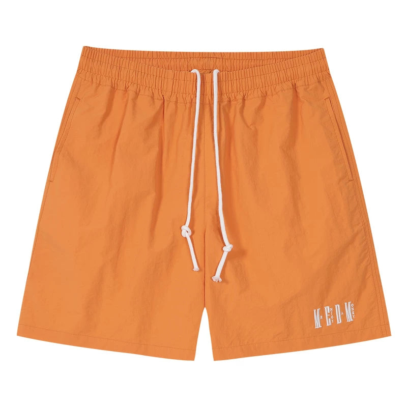 MEDM Beach Sports Speed Drying Functional Letter Embroidered Casual Pants Commuter Versatile Multi Color Drawstring Loose Shorts