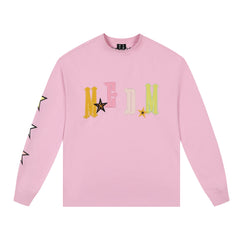 MEDM American Trendy Brand Star Sticky Leather Embroidered Long Sleeve T-shirt for Men in Spring and Autumn, with a niche design and loose casual T-shirt
