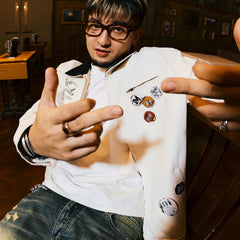 KKLUV/Zuo Qihan Same Style MEDM Angel Pigeon Detroit Embroidered Jacket Men's Autumn American Coat